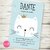 Kit imprimible gatito nórdico celeste babyshower cumpleaños bautismo bautizo invitacion digital
