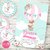 Kit imprimible globo aerostático zorrito viajero rosa