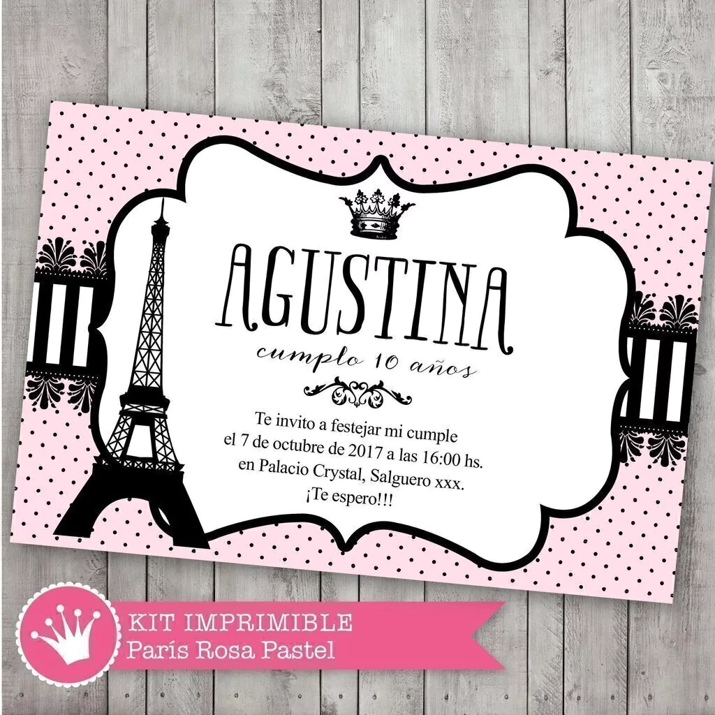 Kit Imprimible París rosa pastel