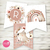 Kit imprimible capybara carpincho arcoiris rosa con flores boho acuarela cumpleaños baby shower bautismo tarjeta invitacion digital papeles digitales