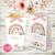 Kit imprimible capybara carpincho arcoiris rosa con flores boho acuarela cumpleaños baby shower bautismo tarjeta invitacion digital papeles digitales adorno torta, cake topper