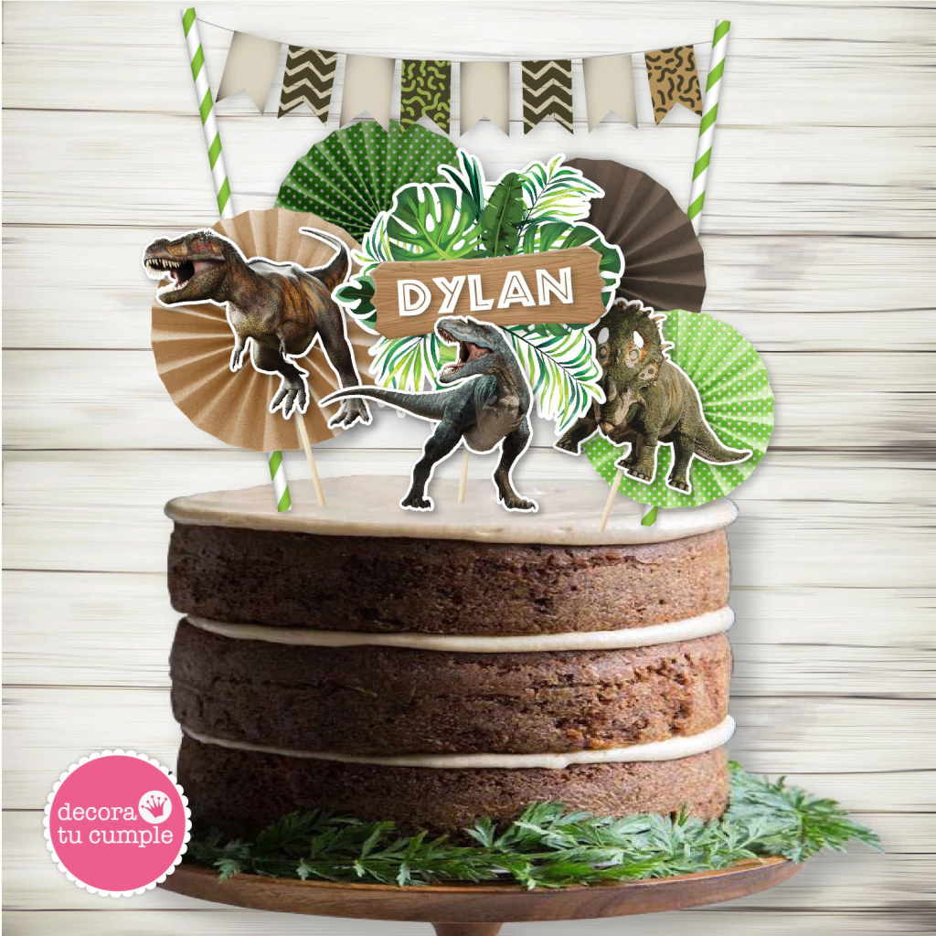 Adorno para torta Dinsaurios Jurassic Park Imprimible