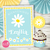 Kit imprimible flores margaritas celeste invitacion digital cumpleaños bautismo comunion daisies party printable imprimible
