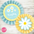 Kit imprimible flores margaritas celeste invitacion digital cumpleaños bautismo comunion daisies party printable imprimible