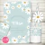 Kit imprimible flores margaritas celeste vintage cumpleaños baby shower bautismo tarjeta invitacion digital cake topper daisies