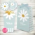 Kit imprimible flores margaritas celeste vintage cumpleaños baby shower bautismo tarjeta invitacion digital cake topper daisies