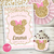 Kit imprimible personalizado minnie moño rosa glitter dorado cumpleaños tarjeta digital invitacion