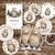Kit imprimible osito bosque acuarela tarjeta cumpleaños invitacion digital cake topper oso
