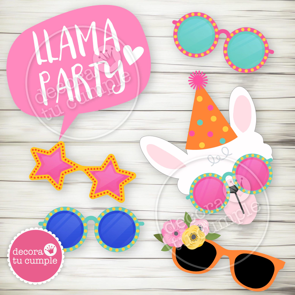 Props llama party imprimibles