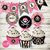 Kit imprimible pirata rosa nena personalizado invitación tarjeta cumpleaños
