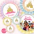 Kit imprimible cumpleaños temática princesas disney cenicienta frozen elsa sirenita ariel bella rapunzel mulan moana Printable party princess invitacion digital tarjeta cake topper 