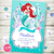 Kit Imprimible sirenita princesa ariel disney invitacion digital deco fiesta cumpleaños mermaid party printable birthday ariel princess