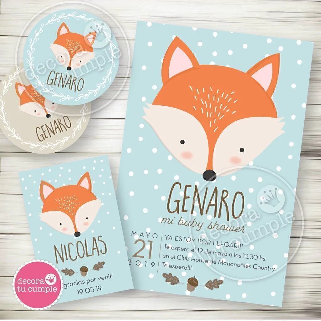 Kit imprimible zorrito celeste