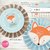 Kit imprimible zorrito celeste bosque personalizado baby shower bautismo bautizo cumpleaños decoración fiestas