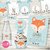 Kit imprimible zorrito celeste bosque personalizado baby shower bautismo bautizo cumpleaños decoración fiestas