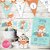 Kit imprimible personalizado zorrito tribal aqua invitación digital boho bosque