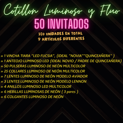 Combo Cotillon 100% Luz Super Neon 100 Artículos 50 Personas LU142 en internet