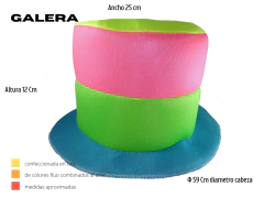 Combo Gorros Fluo 50 Personas Corbata Moño Cotillon tela y plastico - tienda online