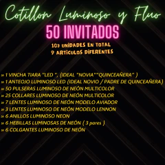 Combo Cotillon 100% Luz Super Neon 100 Artículos 50 Personas LU142 en internet