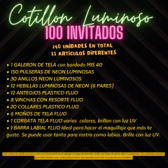 Kit Cotillon Para Cumpleaños 40 Años Luminoso 100 invitados LU165 - tienda online