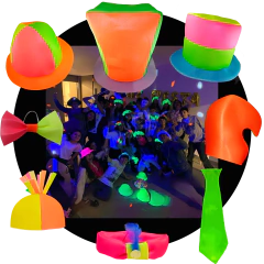 Combo Fluo 10 Gorros Tela Cotillon Corbata Moño Kit Sombreros Cotillon Casamiento 15 Años Cumpleaños Gorras Fluor en internet