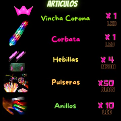 Cotillón Luminoso 30 Personas Premium Combo 70 Art. LU050 - Cotillon 10Tra