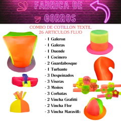 Combo 25 articulos TELA Fluo Gorro Vincha Y Otros en internet
