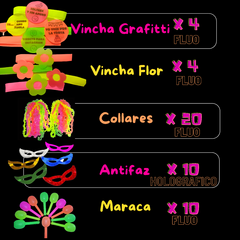 Combo Cotillón Luminoso Led Neon Y Fluo 100 Personas LU002 - tienda online