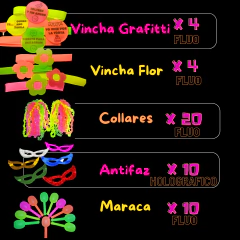 Combo Cotillón Luminoso Led Neon Y Fluo 100 Personas LU002 - tienda online