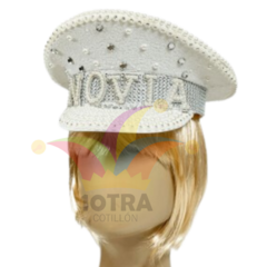 SOMBRERO CAPITAN FASHION *NOVIA* BLANCO - Cotillon 10Tra