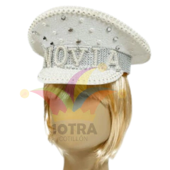 SOMBRERO CAPITAN FASHION *NOVIA* BLANCO - Cotillon 10Tra