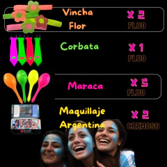 Combo Cotillón Luminoso Led Neon Y Fluo 50 Personas LU003 - tienda online