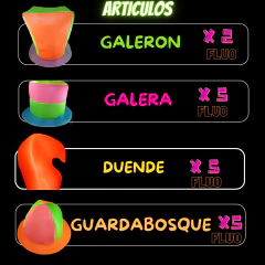 30 Gorros Cotillon Fluor De Tela Surtidos - Cotillon 10Tra