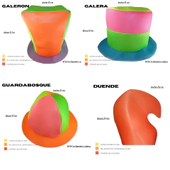 Imagen de 30 Gorros Cotillon Fluor De Tela Surtidos