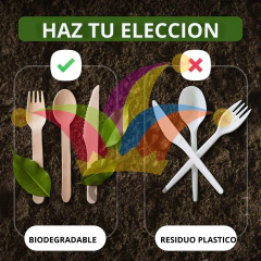 Imagen de KIT 25 Cubiertos Madera Bambu Descartable Ecologicos PACK