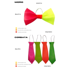 Combo Gorros Fluo 50 Personas Corbata Moño Cotillon tela y plastico en internet