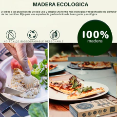 KIT 25 Cubiertos Madera Bambu Descartable Ecologicos PACK