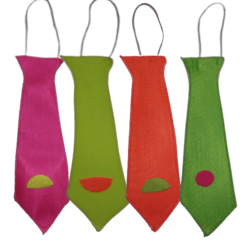 10 Corbatas tela Fluo Aplique Cotillon TELA006 - comprar online