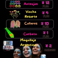 Combo Cotillon Para Cumpleaños 18 Años Luminoso 50 invitados LU172 en internet