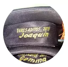 10 Birretes Egresado Personalizado Gorro Bordado Año Nombre - Cotillon 10Tra