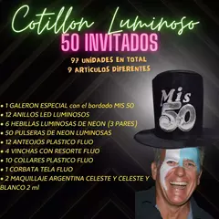 Kit Cotillon Para Cumpleaños 50 Años Luminoso 50 invitados LU175 - comprar online