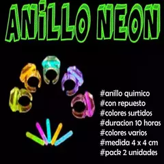 10 Anillos Neon Quimico - comprar online