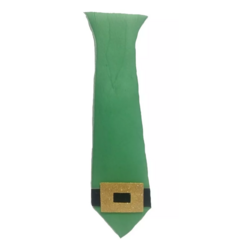 Corbata verde de San Patricio con hebilla dorada, ideal para fiestas temáticas.