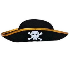 GORRO PIRATA BORDE DORADO