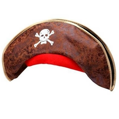 GORRO PIRATA SIMIL CUERO MARRÓN
