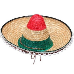 GORRO BANDERA MEXICO CON BORLAS