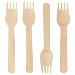 Tenedor Madera Bambu Descartables X 100 Unidades Cubiertos - comprar online
