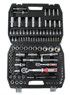 JUEGO SET DE TUBOS CON CRIQUE BLACK PANTHER ENC 1/4" Y 1/2" 108 PIEZAS