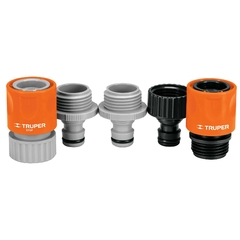 Manguera Truper 1/2"reforzada 3 capas 10 m + Juego de 5 conectores Truper 3/4" rápidos de ABS - comprar online
