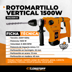 Rotomartillo SDS-PLUS Lusqtoff RML1500-8 1500w en internet